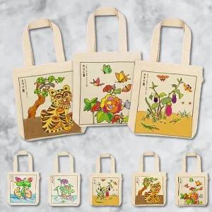 전통 민화 에코백 만들기 가방 DIY 꾸미기 그리기 손가방 단체 대량 선물