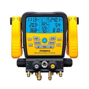 [미국배송] 진공 게이지가 있는 필드피스 SM482V 무선 4포트 SMAN 냉매 매니폴드 - HVAC 및 냉장용 에어컨/냉장고 디지털 게이지
