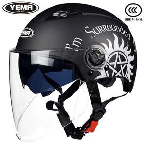 YEMA 전기 오토바이 헬멧 남성과 여성 사계절 반 Casco Moto
