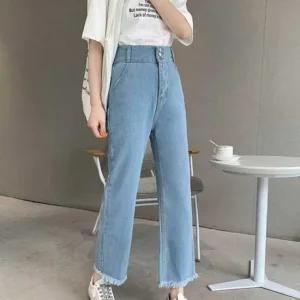 패션 여자 가을 엄마 보세 바지 청바지 통청 쇼핑