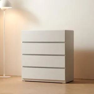 바온 화이트 4단 서랍장800 라운드모서리 DEDD014(착불)