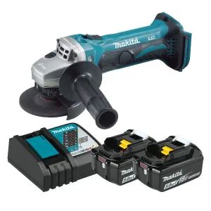 마끼다 DGA402RT2 충전 그라인더 18V 5.0Ah 배터리 2개 세트