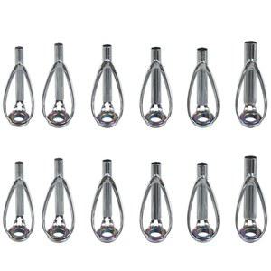 12PCS 낚싯대 수리 키트 스테인레스 막대 교체 상단 세라믹 도구 태클 부품 가이드 스틸