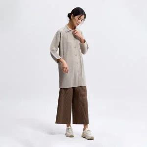 [플리츠미](대구신세계)카라 플리츠 롱 자켓_PPJKF025009