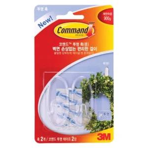 3M 코맨드 투명훅 17091 중/후크/벽고리/접착/고리/무타공/마스크/걸이/부착식/접착식/벽부착/투명/스티커
