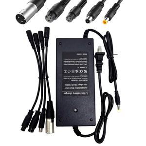 42V 2A (5개 플러그) 젯슨 보야지 면도기 스웩트론 버드 고트랙스 나인봇 세그웨이 히보이 36V 10S 이온 배터리 컨버터 인터페이스 3프롱(8mm/12mm) DC (5.5 * 2.5/2.1mm) 8mm RCA/3핀 XLR