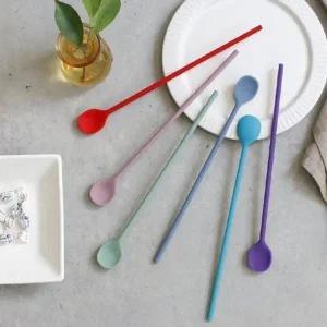 트래블앤쿡 국산 실리콘 롱스푼 티스푼 머들러 6컬러