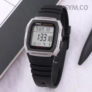 카시오 W-96H-1A 군인 군용 스퀘어 듀얼타임 스포츠 남자 우레탄 시계 c