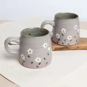 봄맞이꽃 머그컵 2P세트 소) -연분 300ml 머그세트 머그컵 찻잔 찻잔세트