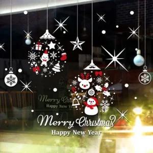 성탄절오너먼트모빌1 유리장식스티커 인테리어시트지 크리스마스 쇼윈도우장식 유리시트지