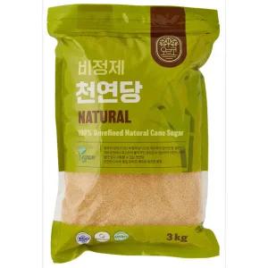 오르코 천연당 3kg x 1개 원당 사탕수수 비정제설탕