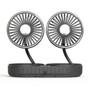 차량용 사무실용 듀얼 USB선풍기 3단 접이식 실버블랙 자동차선풍기 차량용선풍기 usb선풍기