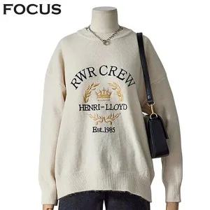 [포커스]영문왕관라운드니트_FW3K7KT0341