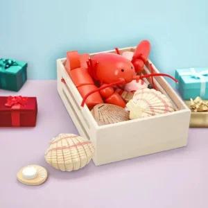 캐스B 빅토리아 씨푸드파티 역할놀이 원목 시푸드 음식 자석모형 요리사놀이 썰기 수세기