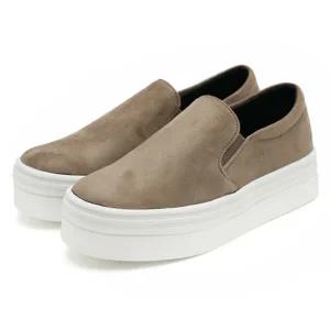 여성 밴딩 세무슬립온 키높이 통굽 스웨이드 스니커즈