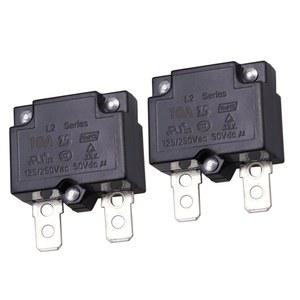ZOOKOTO 2Pcs 10A 자동 열 차단기 과부하 보호기 L2 시리즈 125-250V AC 50V DC 리셋 릴레이 퓨즈 스위치 전류
