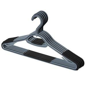 퍼페카사 엑스트라 논 슬립 플라스틱 옷걸이 30팩, 확실한 그립 고무, 360도 회전 후크, 공간 절약(스틸 블루/쿨 그레이)