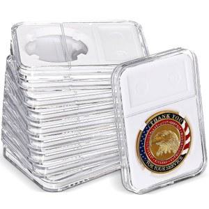 모건, 피스, IKE 실버 달러 코인을 위한 원더준 코인 슬랩 디스플레이 홀더 보관 케이스, 정리 및 수집을 클리어 아크릴 케이스 10개, 40mm