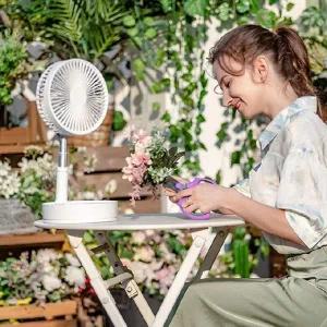 [골드스마일]무선 접이식 선풍기 충전식 길이조절 써쿨레이 디자인