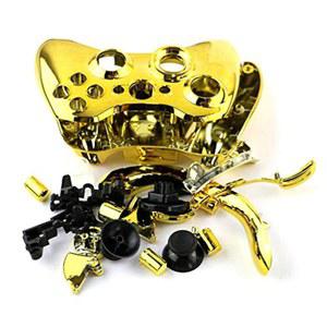 Xbox 360 컨트롤러 T6 T8 드라이버용 교체 부품이 포함된 크롬 풀 하우징 쉘 커버 케이스 키트 무료(골드)