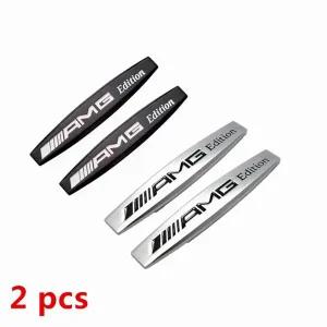 2pcs 3D 금속 자동차 후면 트렁크 범퍼 엠 블 럼 사이드 펜더 로고 스티커 메르세데스 벤츠 호환 AMG W204