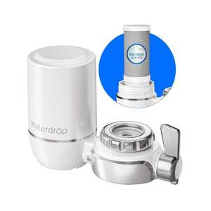 싱크대 수도꼭지용 물방울 정수기, NSF 인증 주방 싱크대용 320갤런 수돗물 필터, 염소 감소, 무연 소재, 수도꼭지 장착 정수 시스템, 필터 1개