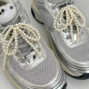 신꾸 2p 세트 신발 운동화 꾸미기 진주 리본 신발끈 신발악세서리