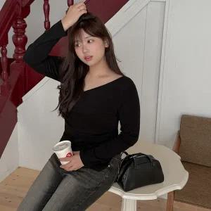 [제작/빅사이즈]이블렛 르데아 트임 랩 셔링 티블라우스 제이스타일