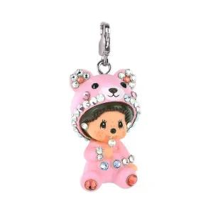 Monchhichi Bear Charm Pink 몬치치 곰 참 핑크