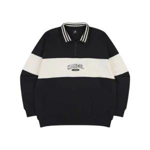 [캉골]긴팔티 CQK KQFC-RT17580BK 칼리지 하프 집업 스웨트셔츠 1758 블랙