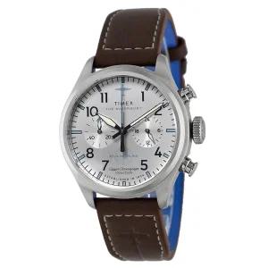 TIMEX 남성용 시계 타이멕스 워터베리 TW2Y38700 석영 10 기압 방수 미네랄 유리 실버 다이얼 스테인레스 스틸
