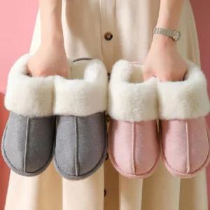 거실화 슬리퍼 남성 퍼 밍크 양털 겨울 여성 털실내화