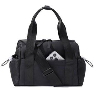 여성용 뷰코스드 스몰 짐백, 젖은 수납공간이 있는 미니 크로스바디 짐 더플백, 운동 댄스 스포츠 여행용 토트백 (미니 블랙)