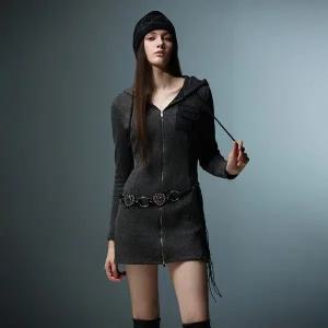 [에고이스트](강남점)[CAPSULE LINE] 데님 패치 후드집업 골지 원피스 (ER4CO160)