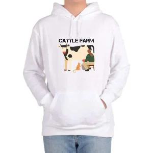 후드티 전사이즈 소농장 젖소 고양이 우유 디자인