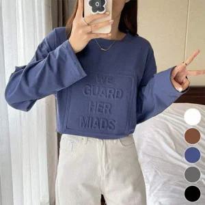 반팔티 입체영문 데일리 탄탄소재 오버핏 클래식 롱길