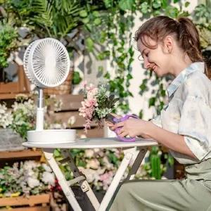 무선 접이식 선풍기 충전식 길이조절 써쿨레이 디자인 (WE445D9)