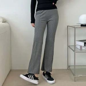 여자 인기 가든 골지 스판 밴딩 핀턱 팬츠