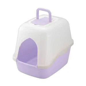 [골드스마일]s 펫투비 리첼 코럴 고양이 후드형 화장실 퍼플 R