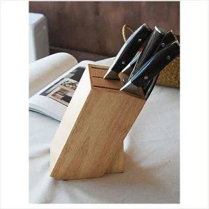 [골드스마일]D14 내츄럴우드 칼블록 칼보관 집들이선물 중식도보관 칼블럭원형