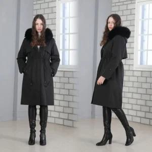 03사가폭스후드털 천연밍크야상코트