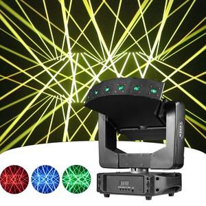 6개의 RGB 레이저 무빙 헤드 라이트  XYZ 축 회전 팬형 DMX512 제어 스테이지 효과 (DJ  디스코  KTV  파티