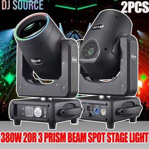 2개/세트 20R 380W 빔 무빙 헤드 스테이지 조명 링 고포 3 프리즘 효과 포커스 프로스트 DMX512 컨트롤 DJ