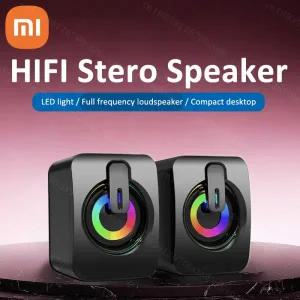 골전도스피커 Xiaomi 컴퓨터 스피커 스테레오 사운드 마이크 USB 유선 AUX 가정용 사무실 PC 데스크탑 LED