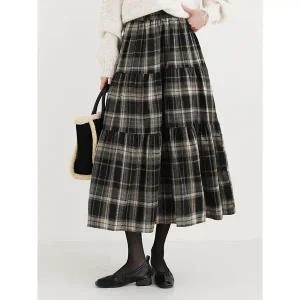 [시크루즈]로흐 피치 체크 캉캉 롱 스커트 BDSS205_P409076419