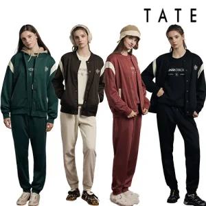 [TATE] 테이트 25FW 여성 리얼 웜 쉐르파 기모 셋업 3PCS (바시티 자켓+기모 맨투맨+기모 팬츠)