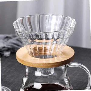 [셀러에이드]커피추출 우드홀더 유리 커피 드리퍼 홈카페 커피추출