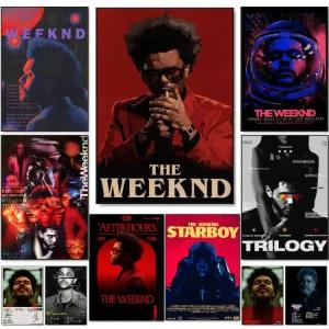 이색수집품 포스터 Weknd 방수 다용도 가정용 바 가수 장식 접착 HD 호텔용 앨범 T