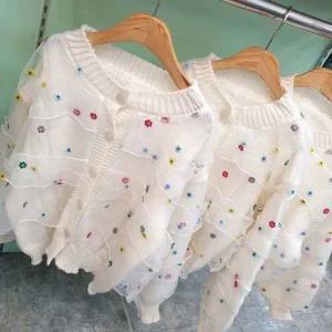 [하프클럽/]포근한 레이스 캉캉 데일리 니트 러블리 가디건