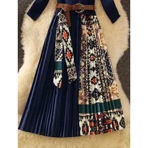 [하프클럽/]on-0087 여성 원피스 롱원피스 치마 플리츠 주름 벨트 포함